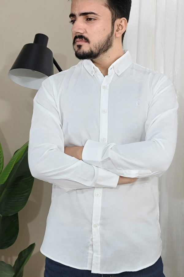 Mens Casual white Button down Shirt