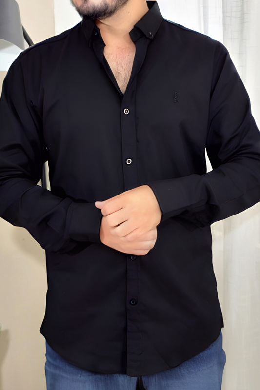 Mens Black Button down Casual Shirts - Al Noor Clothing