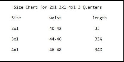 chart guide Adidas Plus Size 3 Quarters