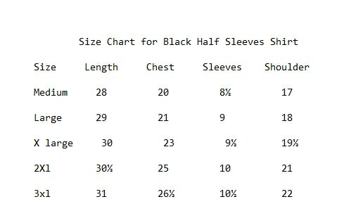 Black Half Sleeves Shirts