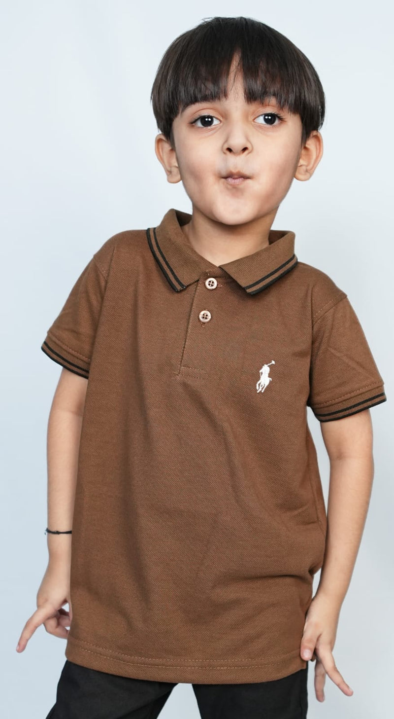 Kids Stylish Brown Polo T shirts