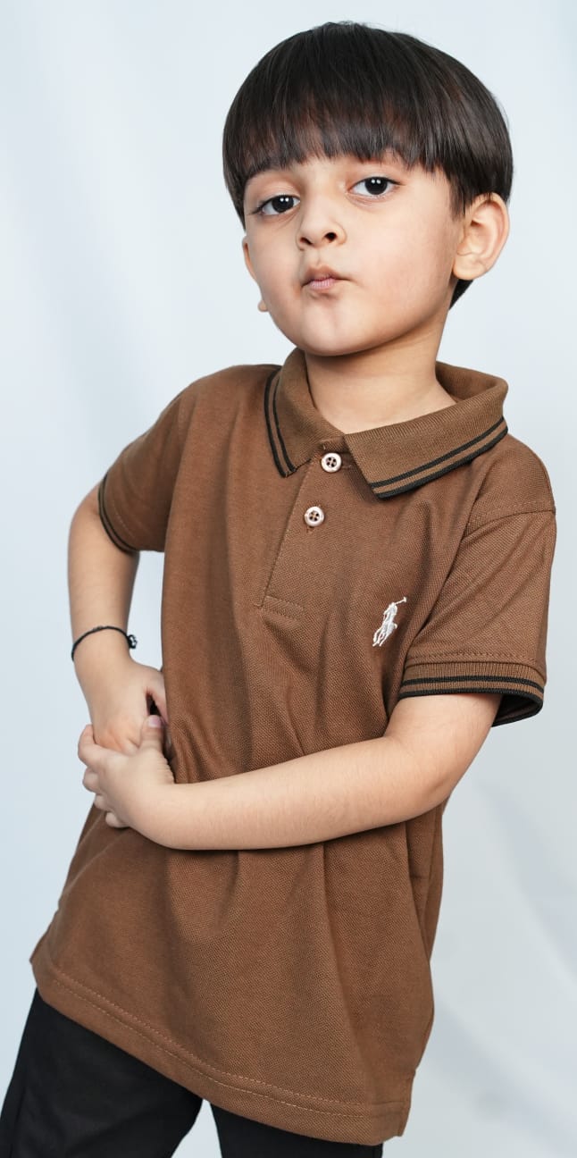 Kids Stylish Brown Polo T shirts