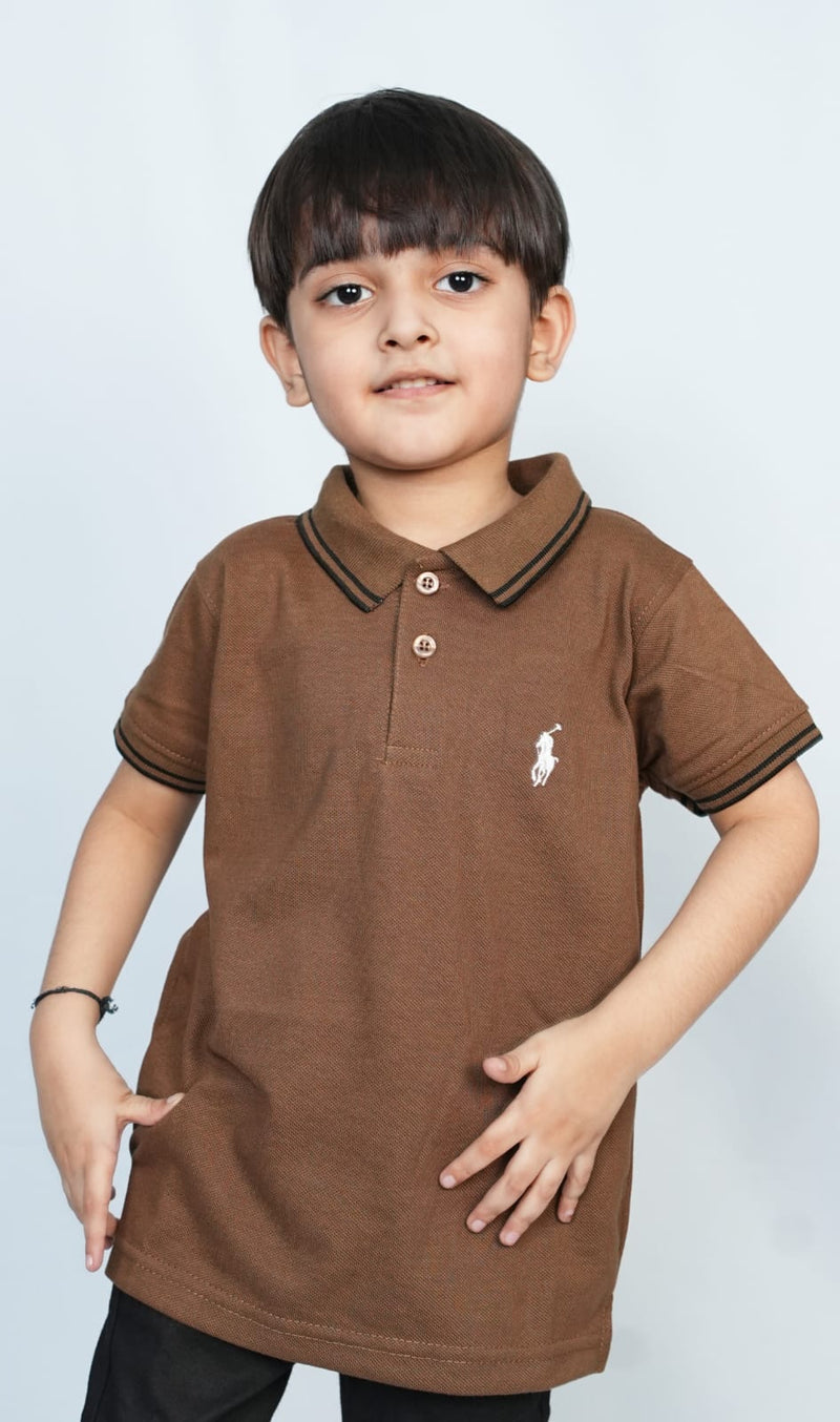 Kids Stylish Brown Polo T shirts