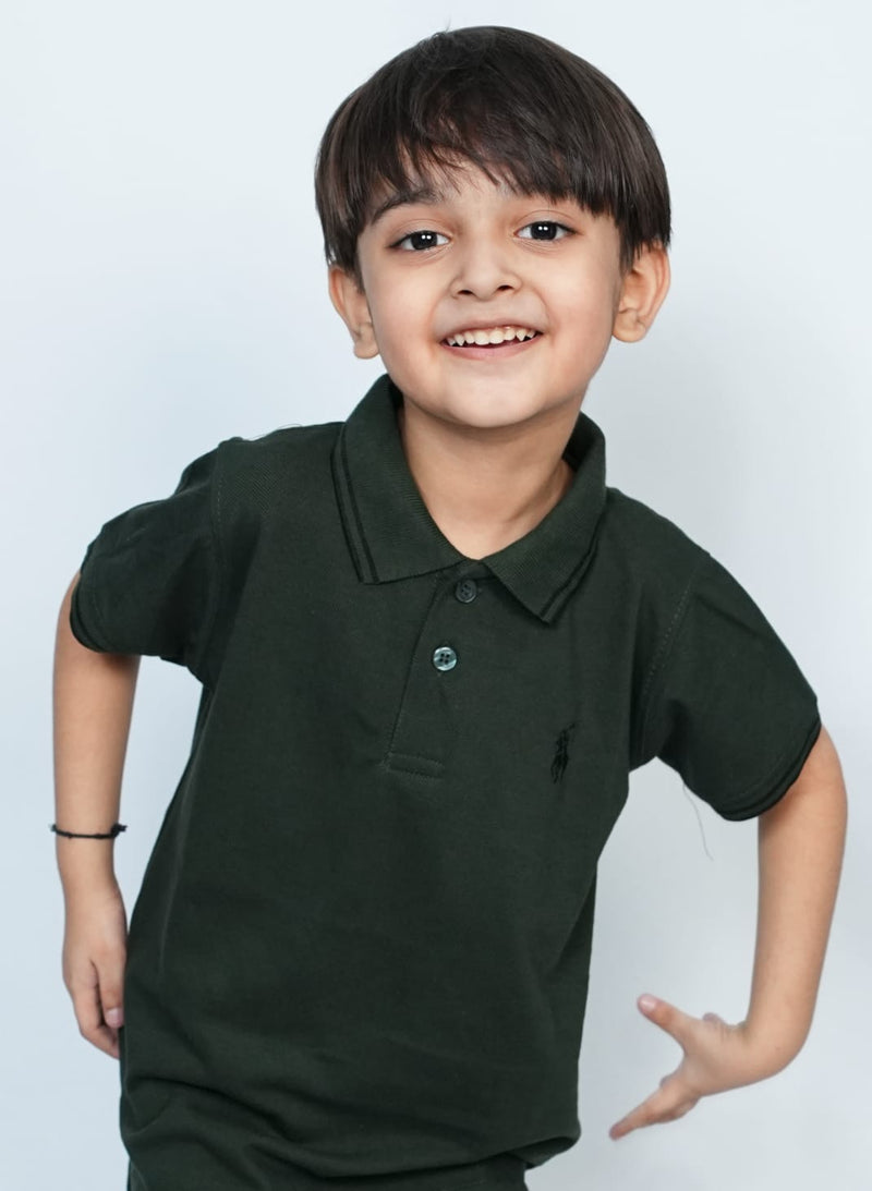 Kids Stylish Green Polo T shirts