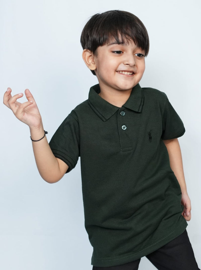 Kids Stylish Green Polo T shirts