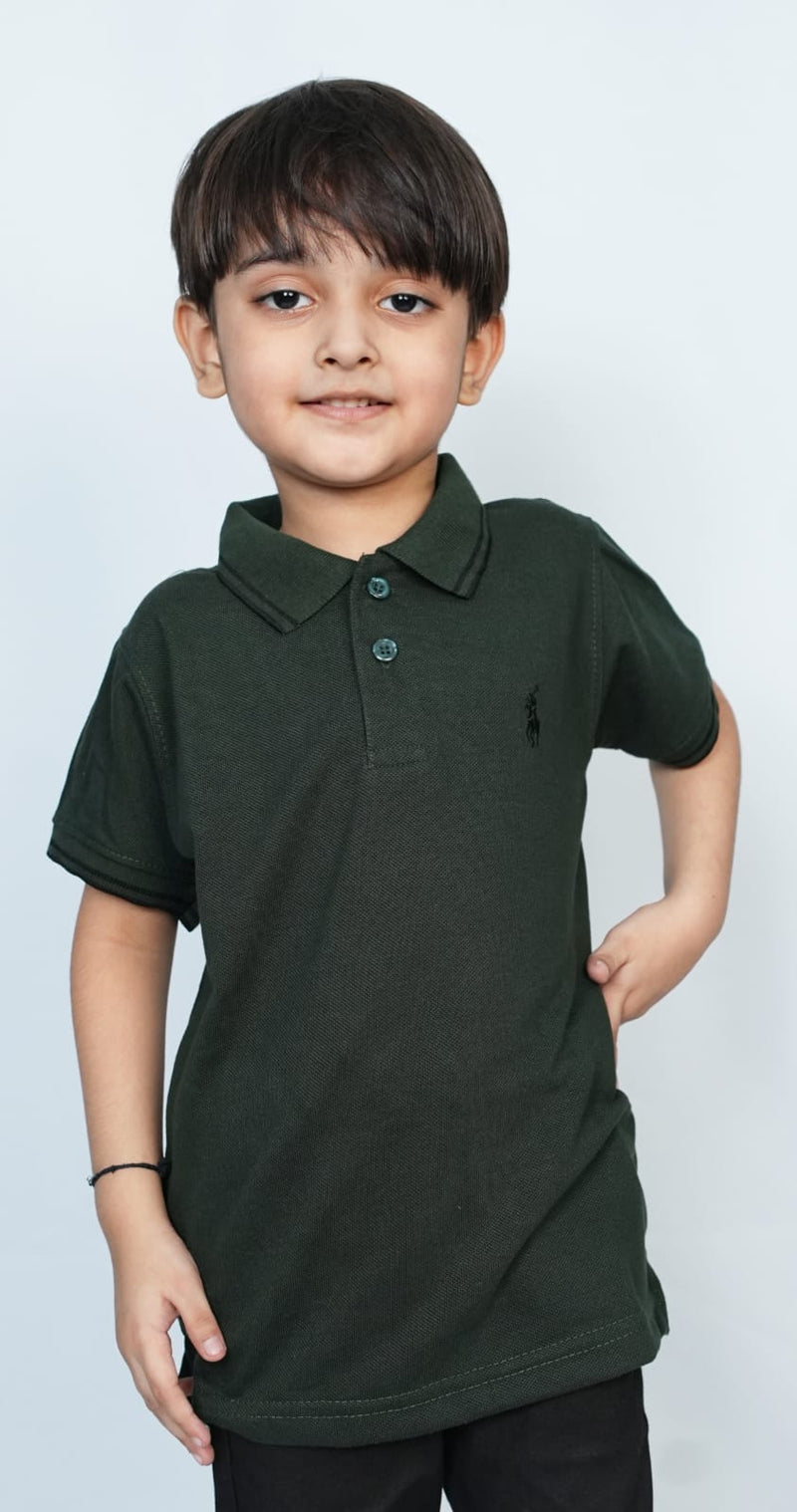 Kids Stylish Green Polo T shirts