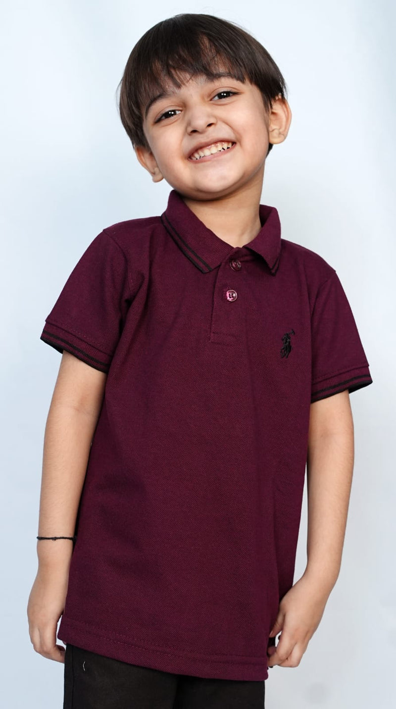 Kids Premium Maroon Polo T shirts