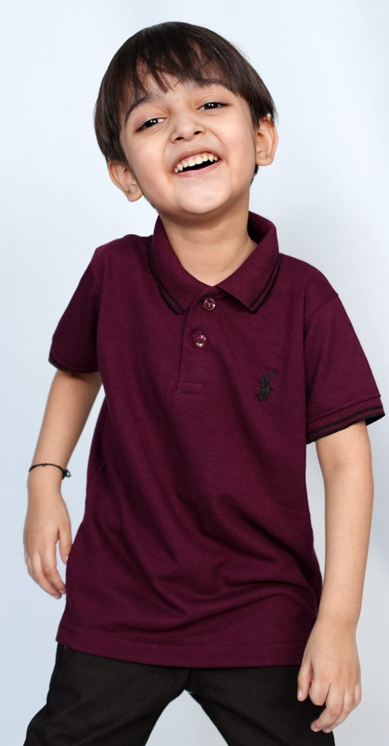 Kids Premium Maroon Polo T shirts