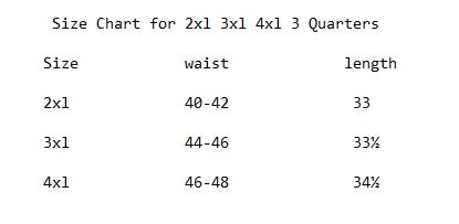 Big & Tall Black 3 Quarters