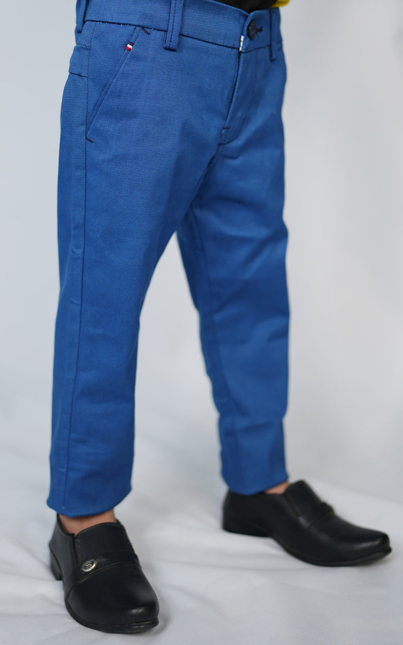 Boys Stylish Mid Blue Cotton Chino Pant