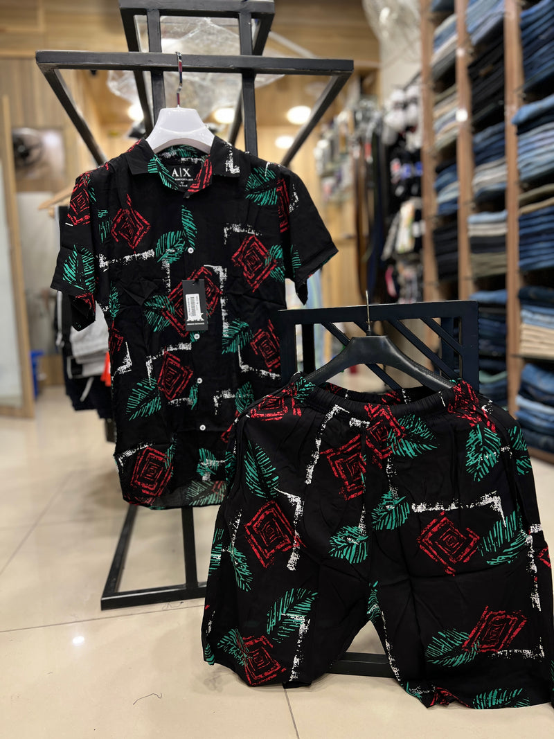  Men's Printed Short & Shirts Track Suits