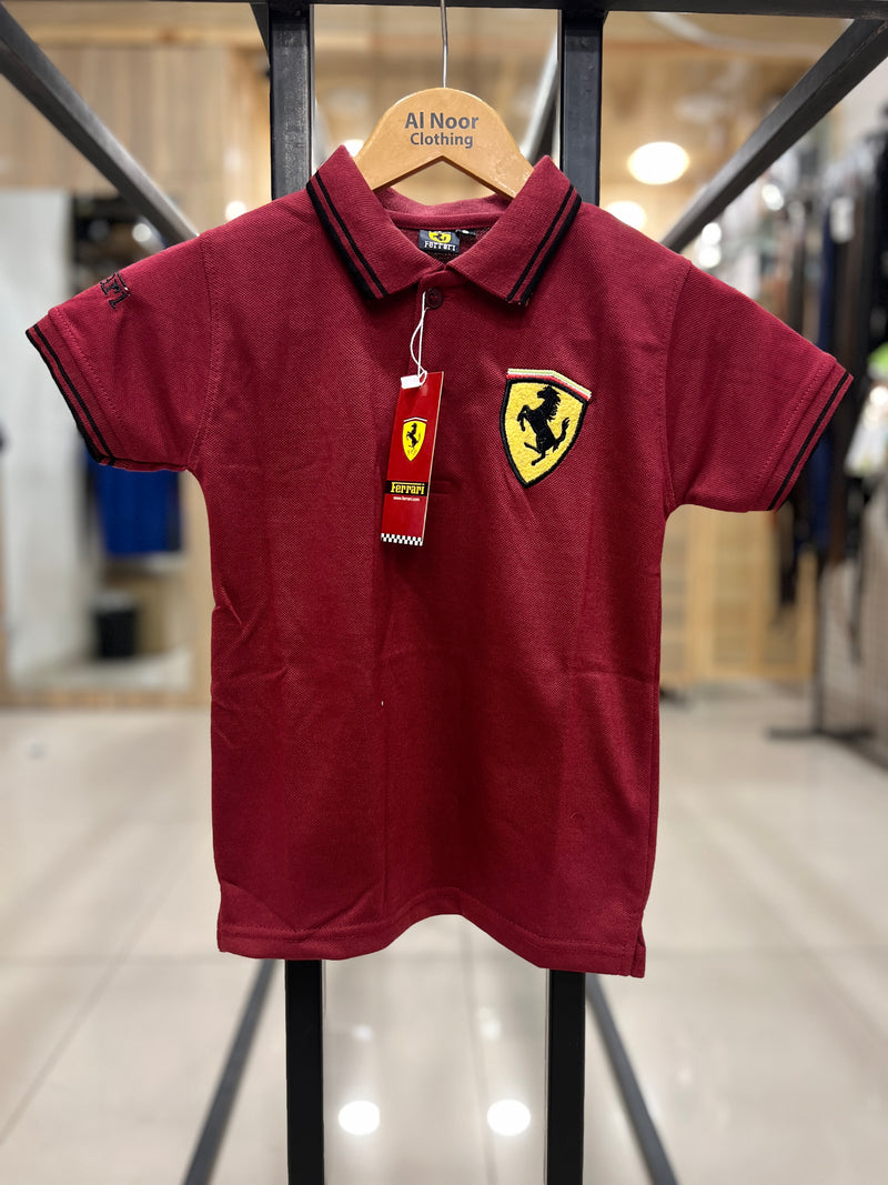 Kids Ferrari Maroon Polo shirt