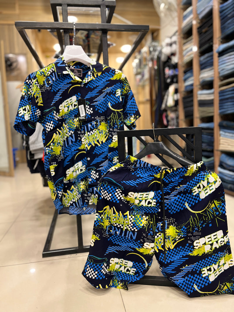  Men's Printed Short & Shirts Track Suits