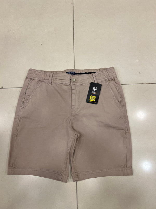  Men Light Beige Stretchable Cotton Short