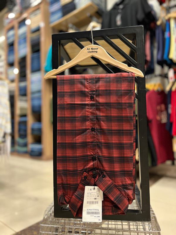 2xl Stylish Red & Black Check Shirts