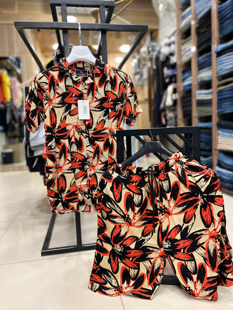  Men's Printed Short & Shirts Track Suits