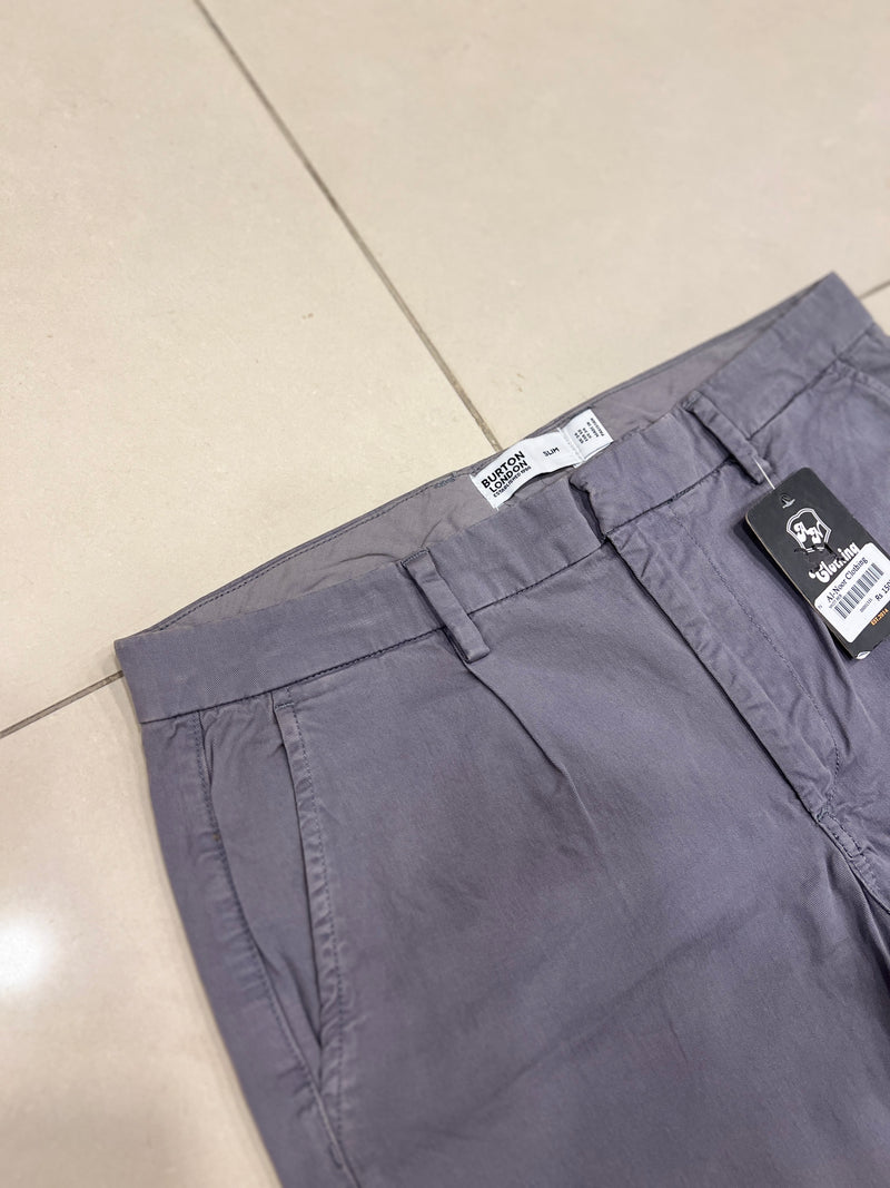  Grey Cotton Chino Shorts