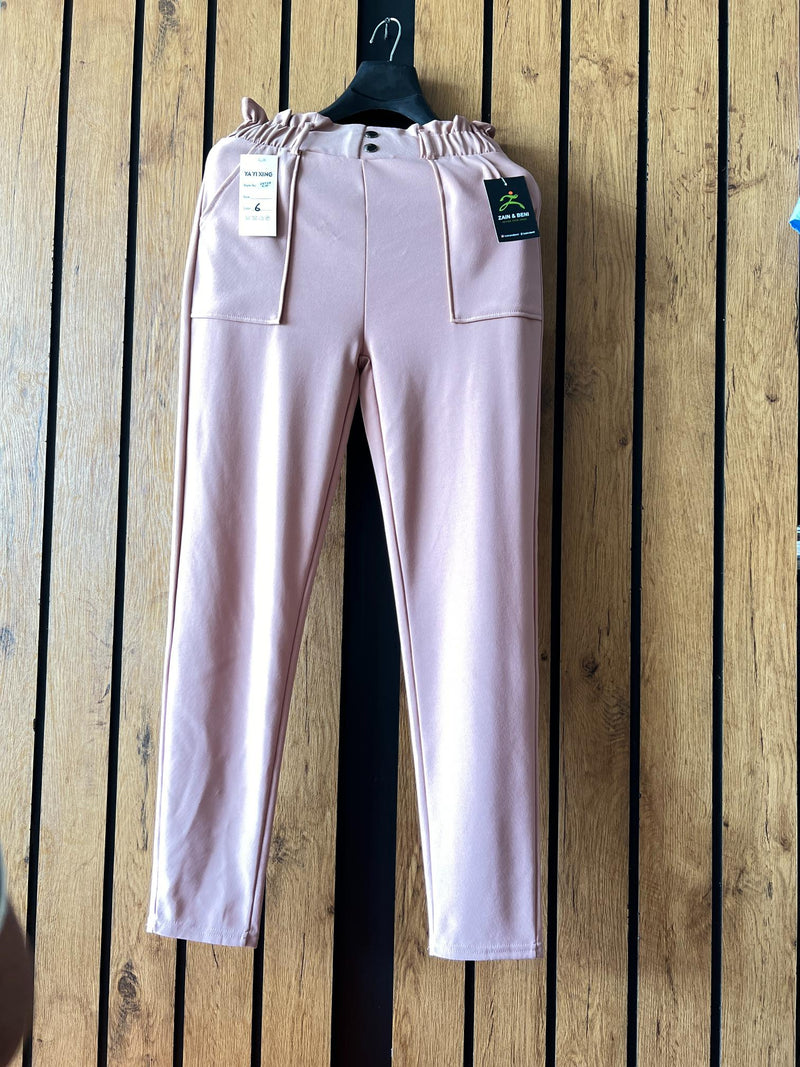 Ladies Pink Slim Fit Trouser